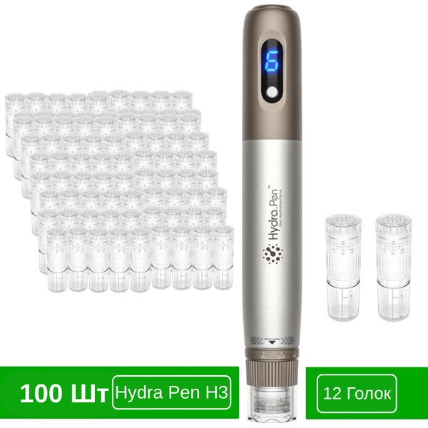Набор дермапен Hydra Pen H3 + картриджи для фракционной мезотерапии и микронидлинга SETH31012 фото