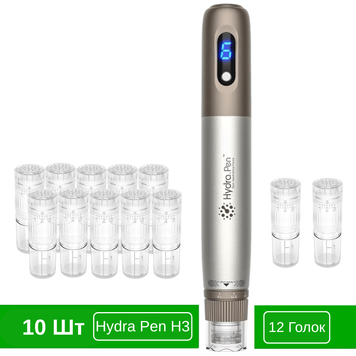 Набір дермапен Hydra Pen H3 + картриджі для фракційної мезотерапії та мікронідлінгу SETH31012 фото