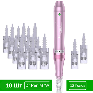 Набір дермапен Dr. Pen M7-W + картриджі для фракційної мезотерапії та мікронідлінгу SETM7W1012 фото